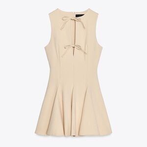 NWT Zara Elegant Cream Sleeveless Dress